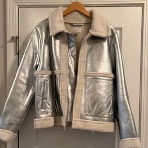 a new day Silver and Cream Teddy Jacket